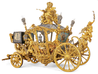 Carriages and Sleigh Museum - Neuer Gala-Wagen König Ludwigs II., Marstallmuseum, Schloss Nymphenburg, München, © Bayerische Schlösserverwaltung, (Foto: Rainer Herrmann/ Tanja Mayr), www.schloss-nymphenburg.de